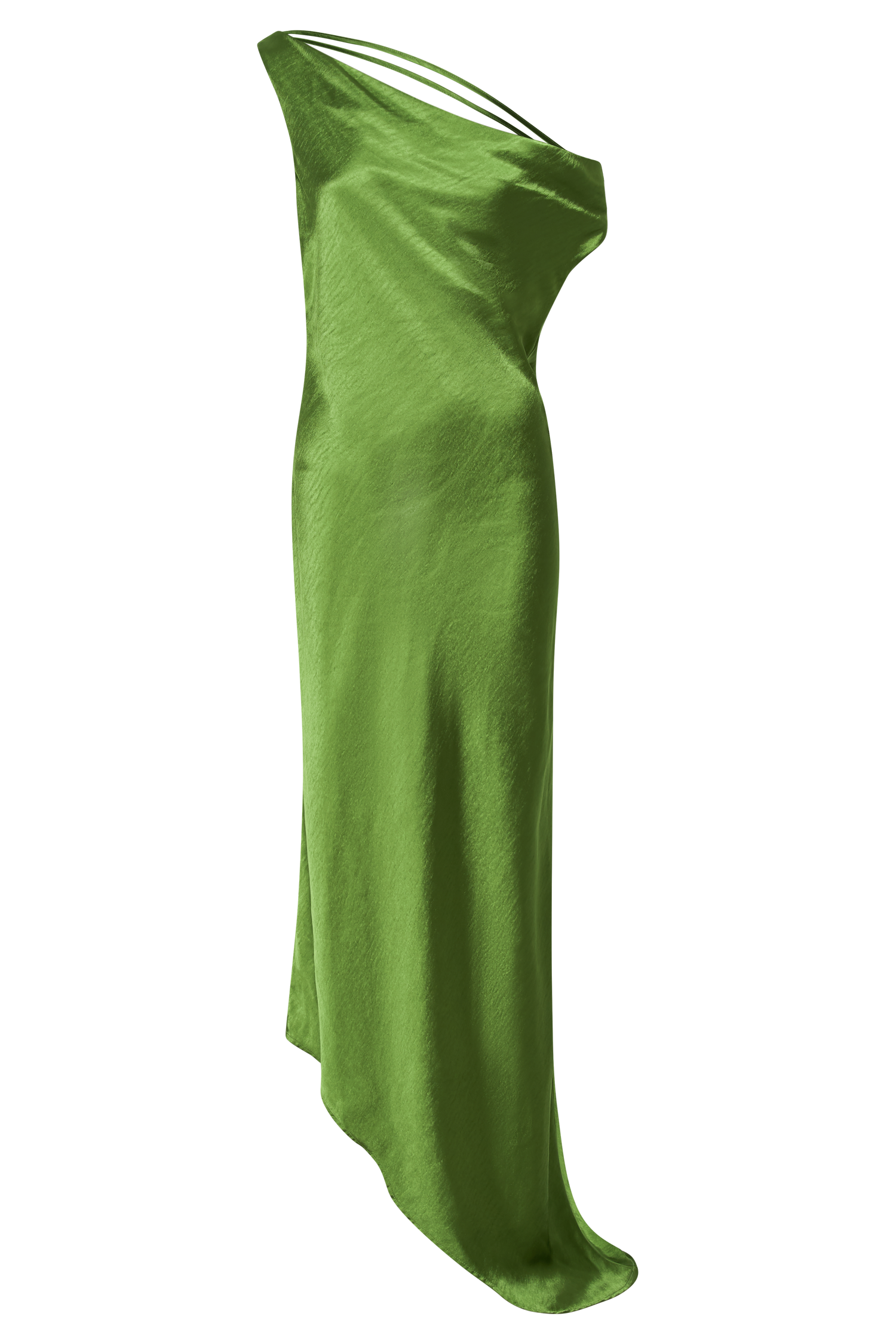 Yvette Asymmetrical Slip Maxi Dress in Emerald Emerald 9