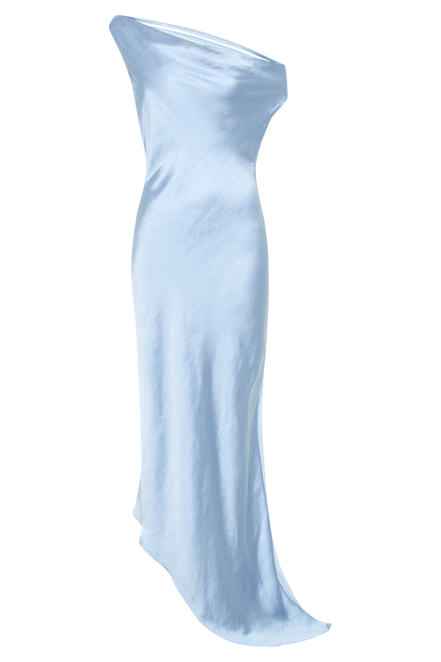 Yvette Asymmetrical Slip Maxi Dress in Emerald Cornflower Blue 9