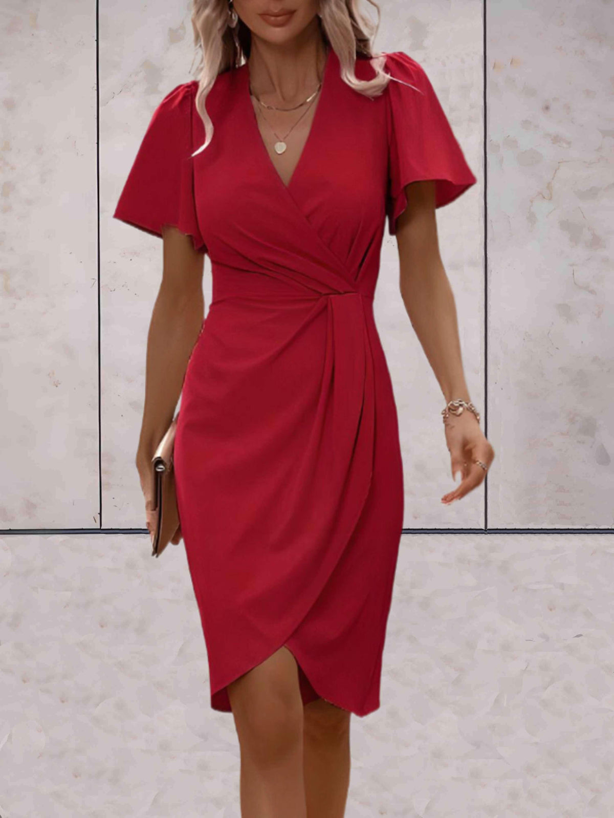 Margot Wrap Midi Dress Ausschnitt 4