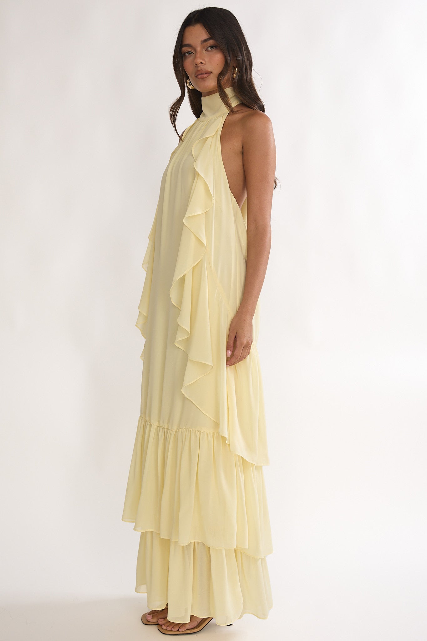 Lorina Layered Ruffle Halterneck Maxi Dress 6