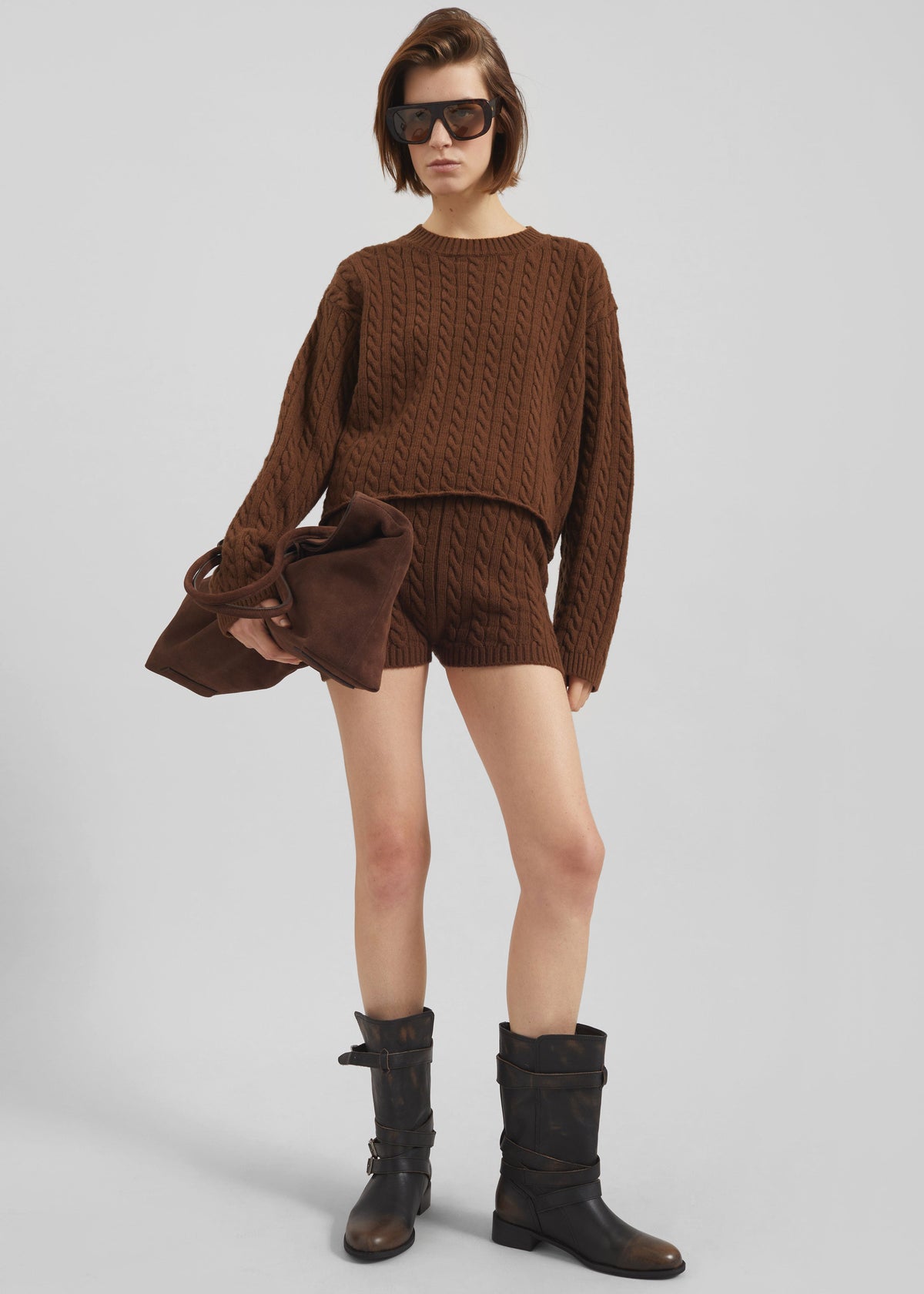Brisbane Cropped Sweater Brown 3