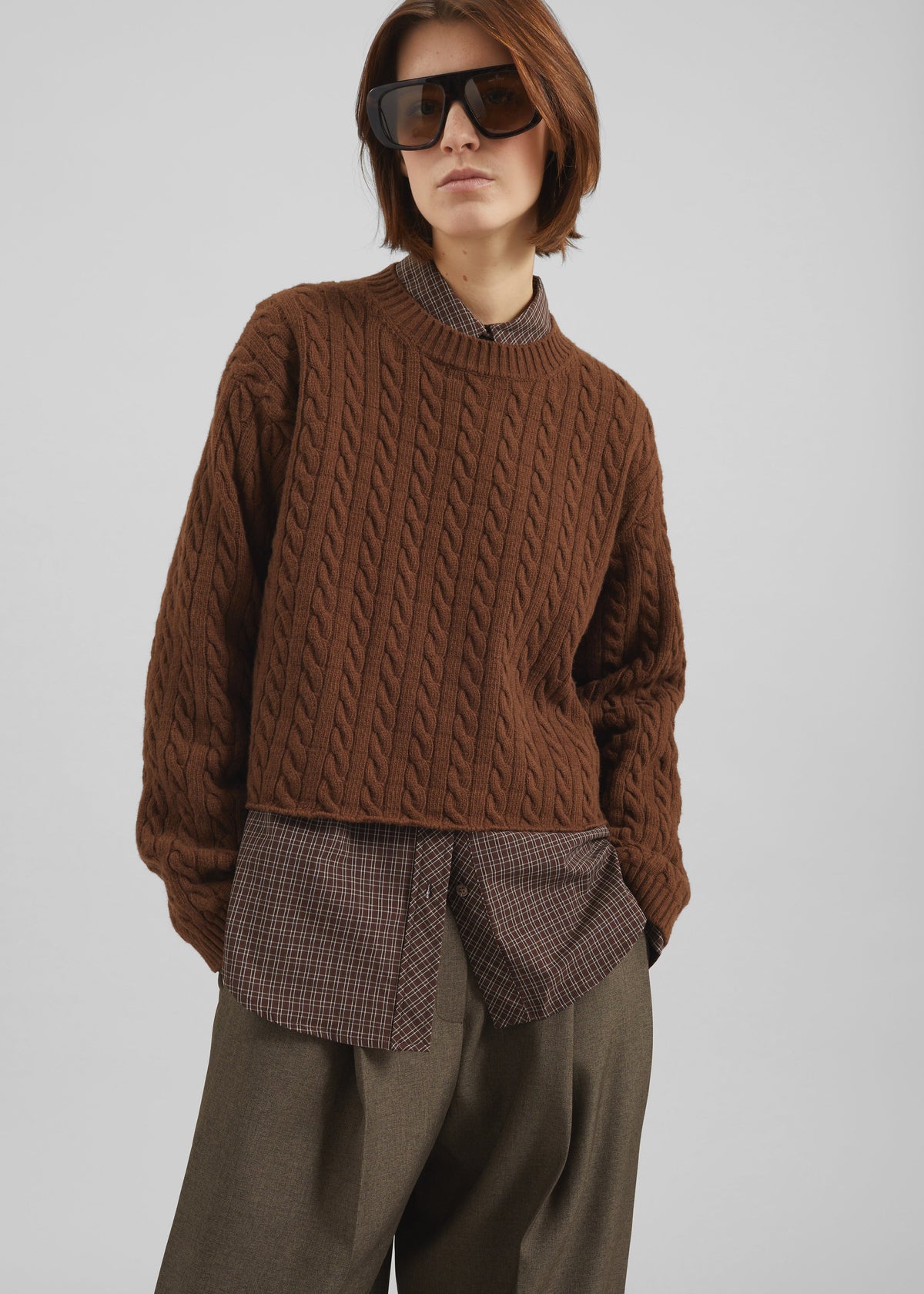 Brisbane Cropped Sweater Brown 2
