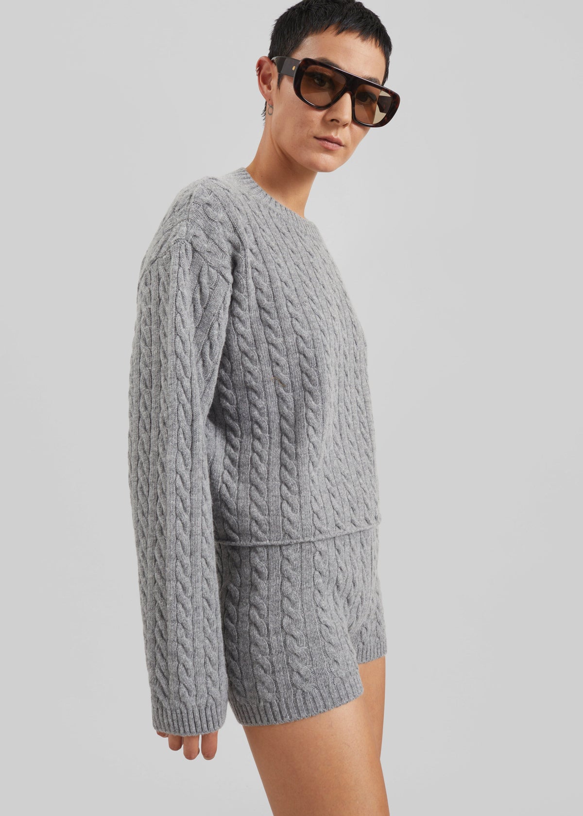 Brisbane Cropped Sweater Grey 3