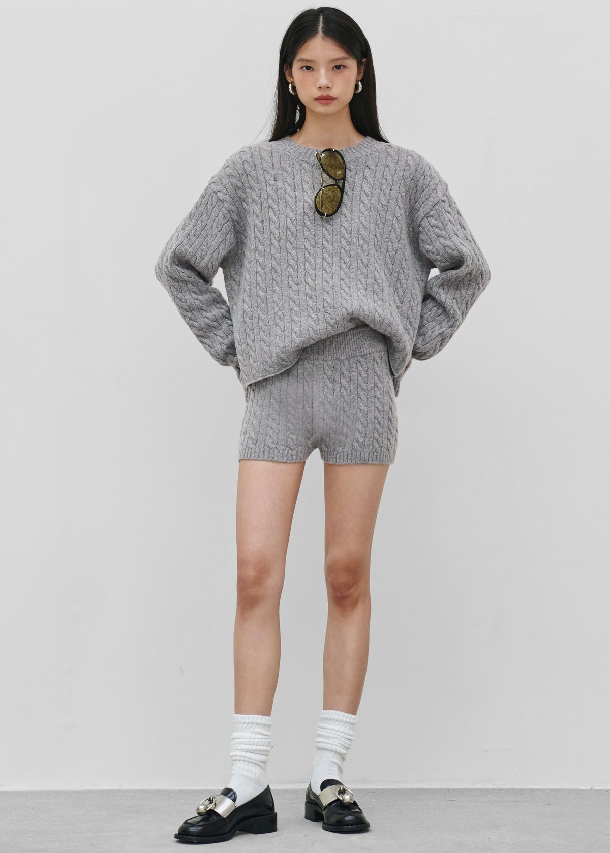 Brisbane Cropped Sweater Grey 2