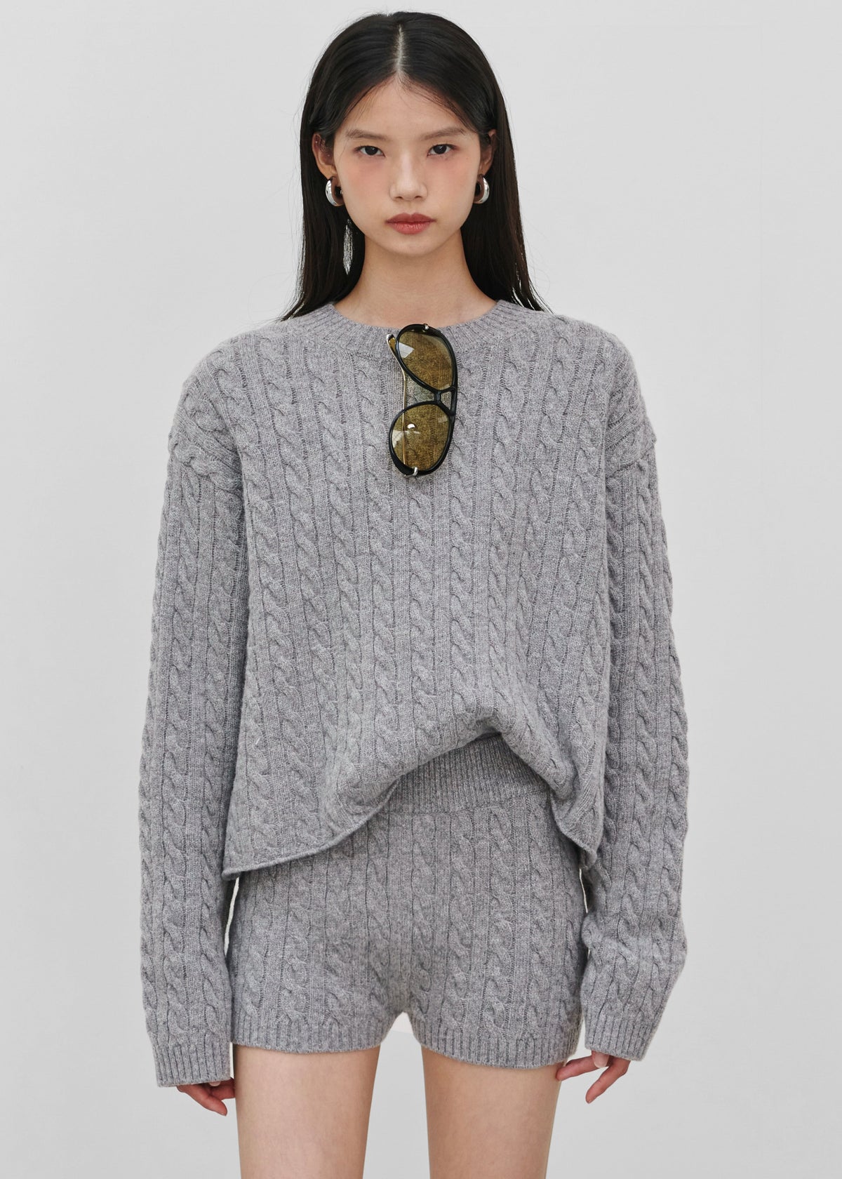 Brisbane Cropped Sweater Grey 1
