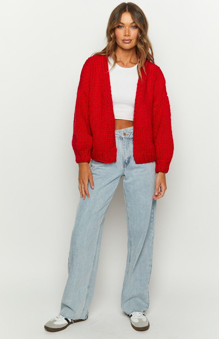 Margot Knit Cardigan in Ruby Red 6