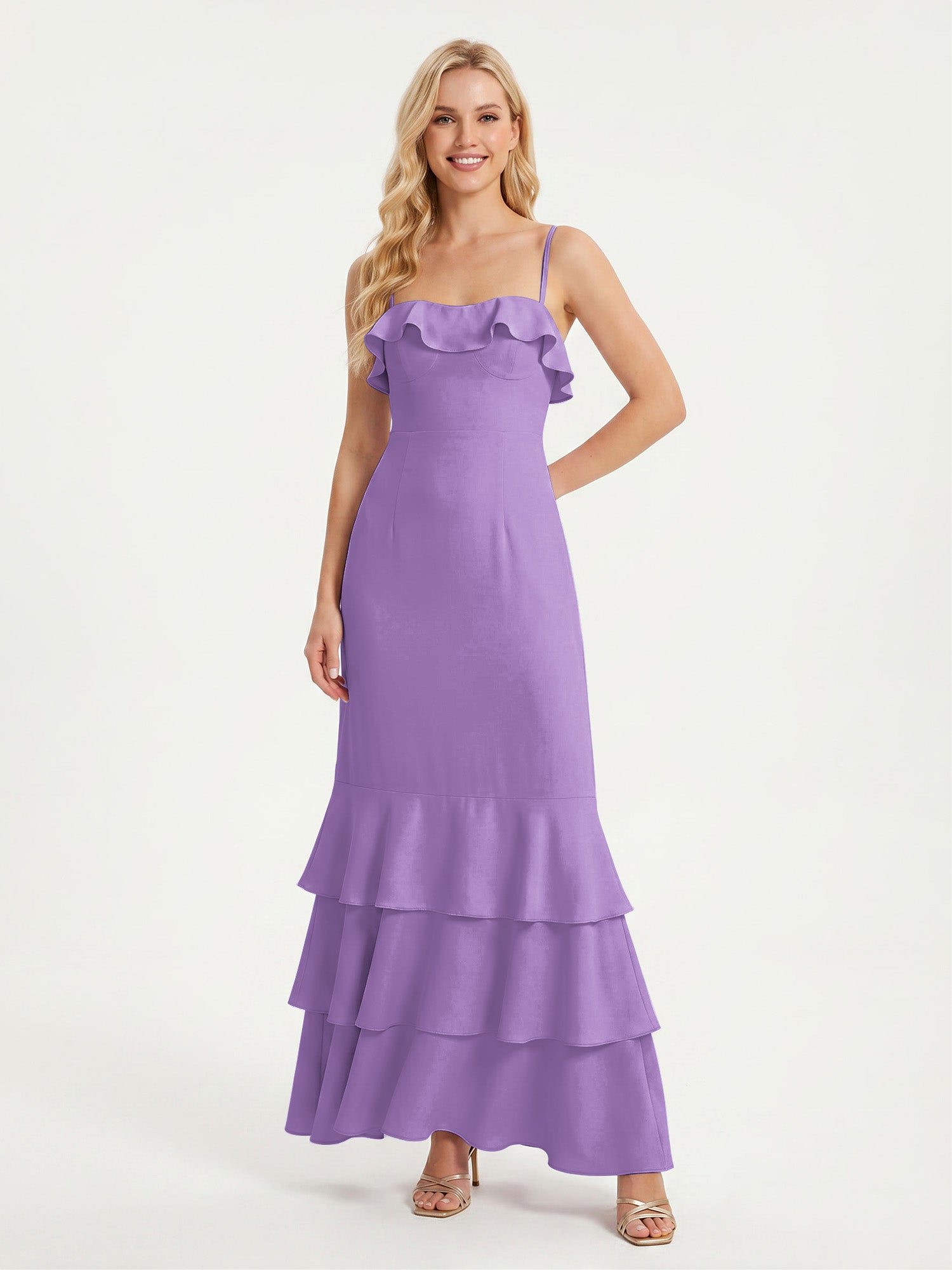 Isabelle Chiffon Tea-Length Bridesmaid Dress Tahiti 1