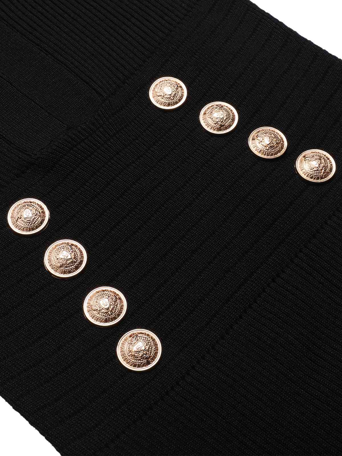 Josephine V-Neck Button Dress in Black Black 4