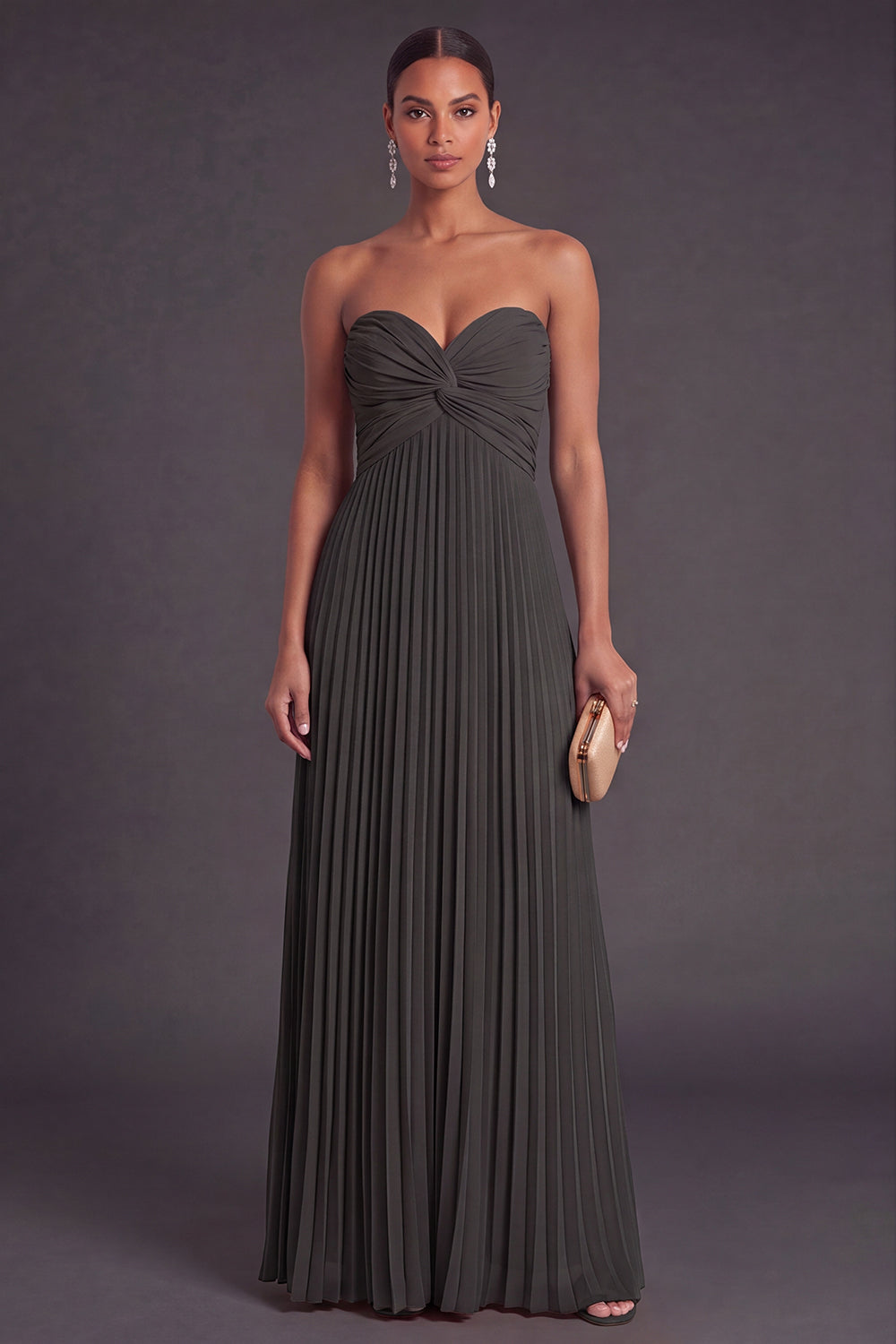 Valentina Pleated Sweetheart Formal Dress Black and Red 5