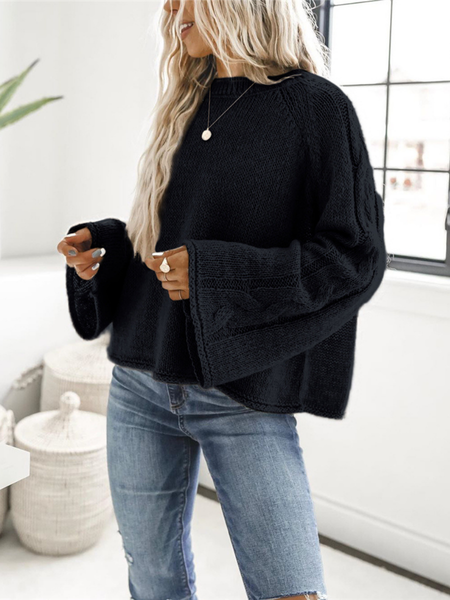 Phyllis Oversized Knit Sweater Dress Black 1