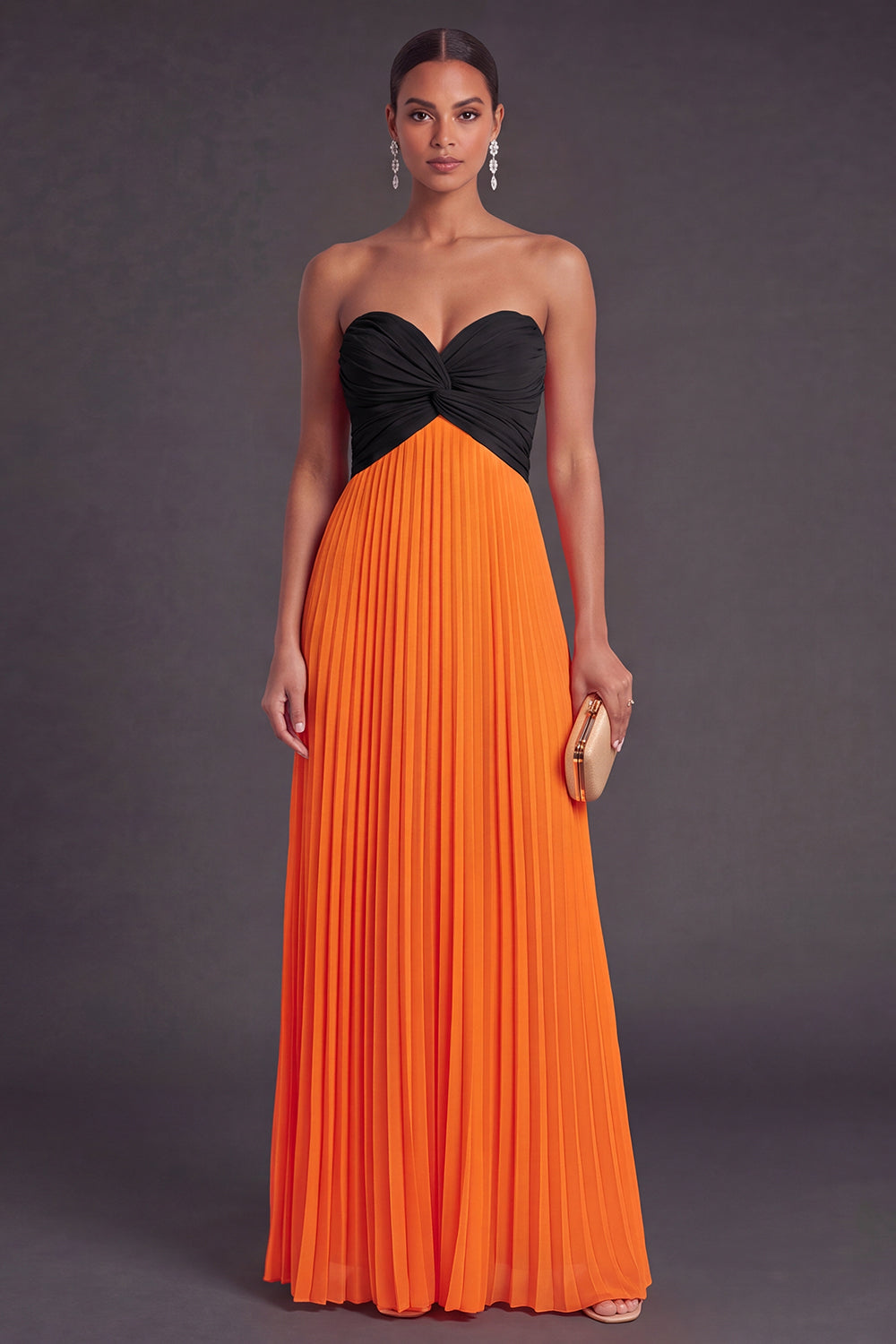 Valentina Pleated Sweetheart Formal Dress Yellow 6