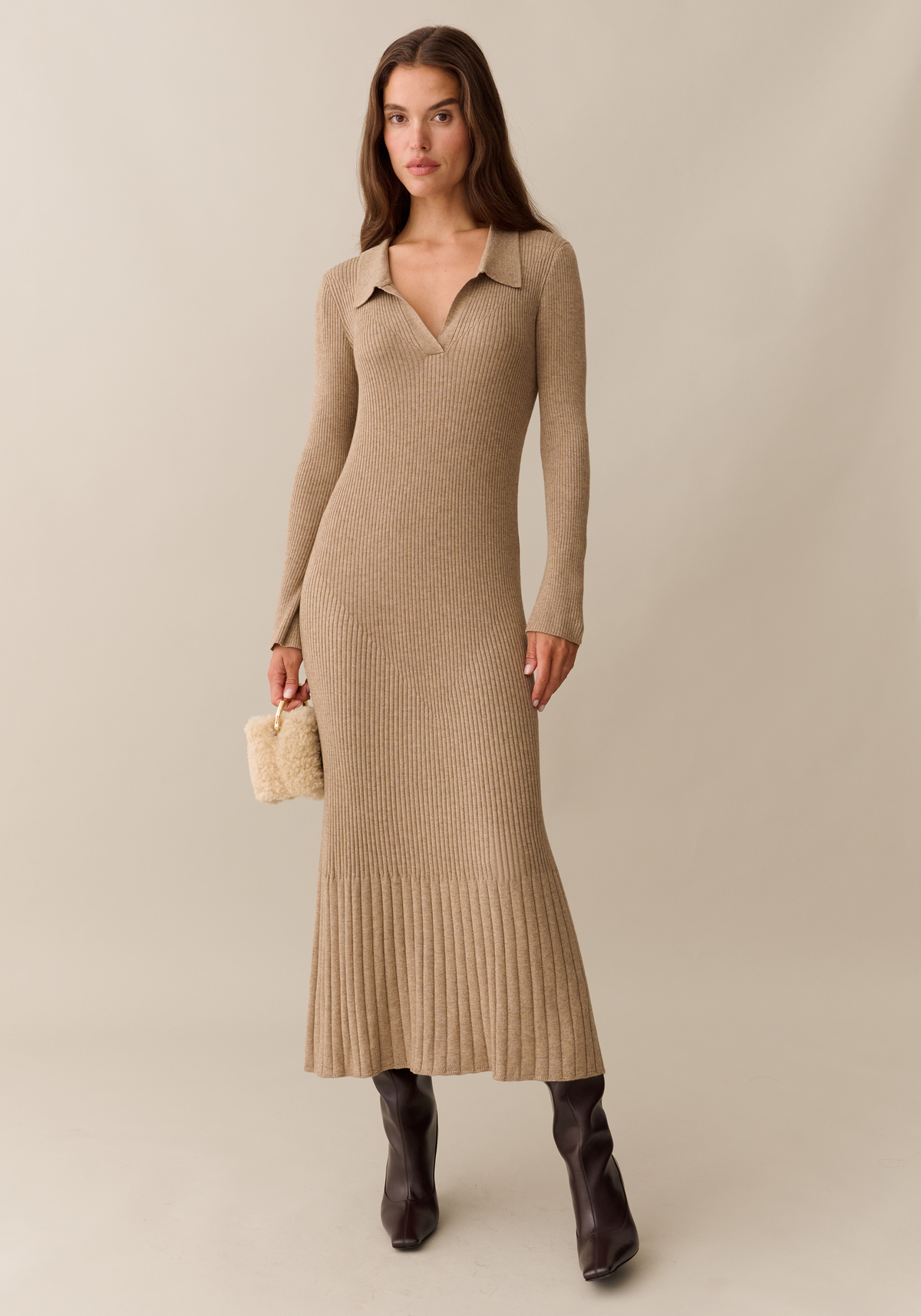Nicole Knit Dress in Mocha MOCHA 1