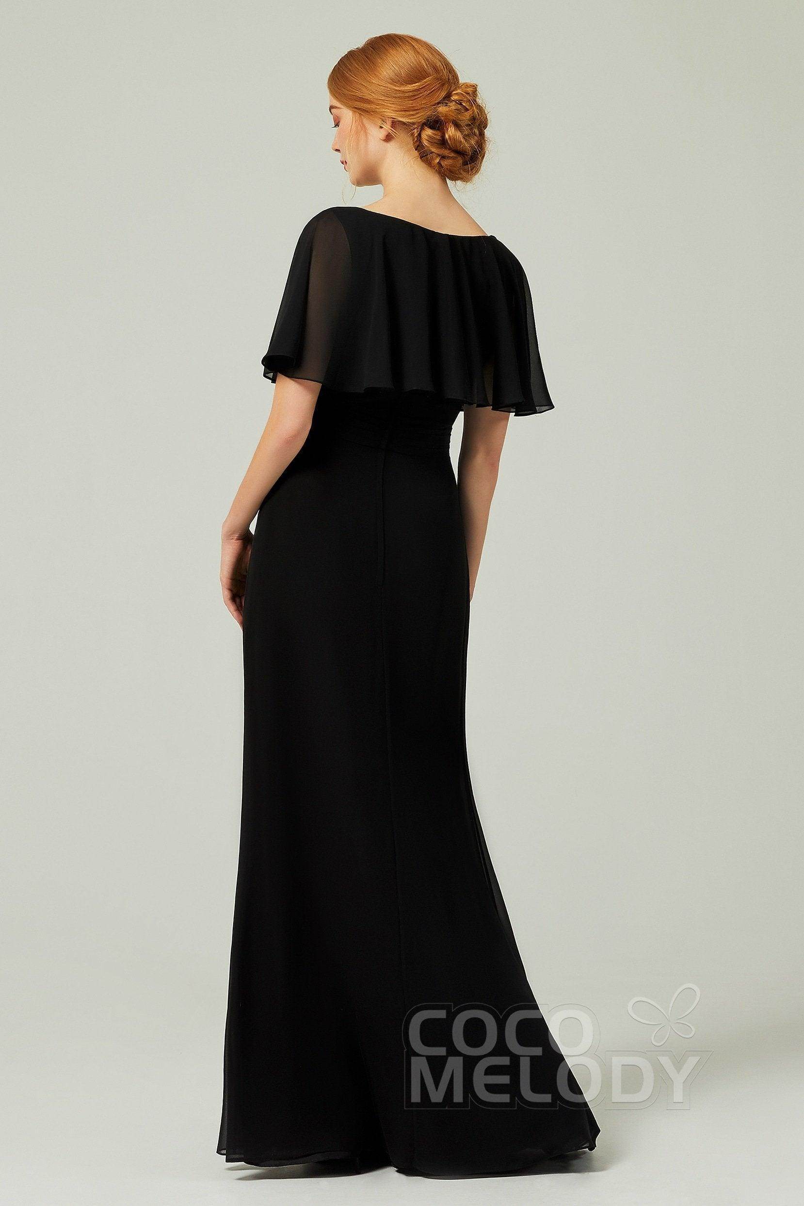 Valentina Chiffon Column Dress in Fiery Red Dark Purple 2