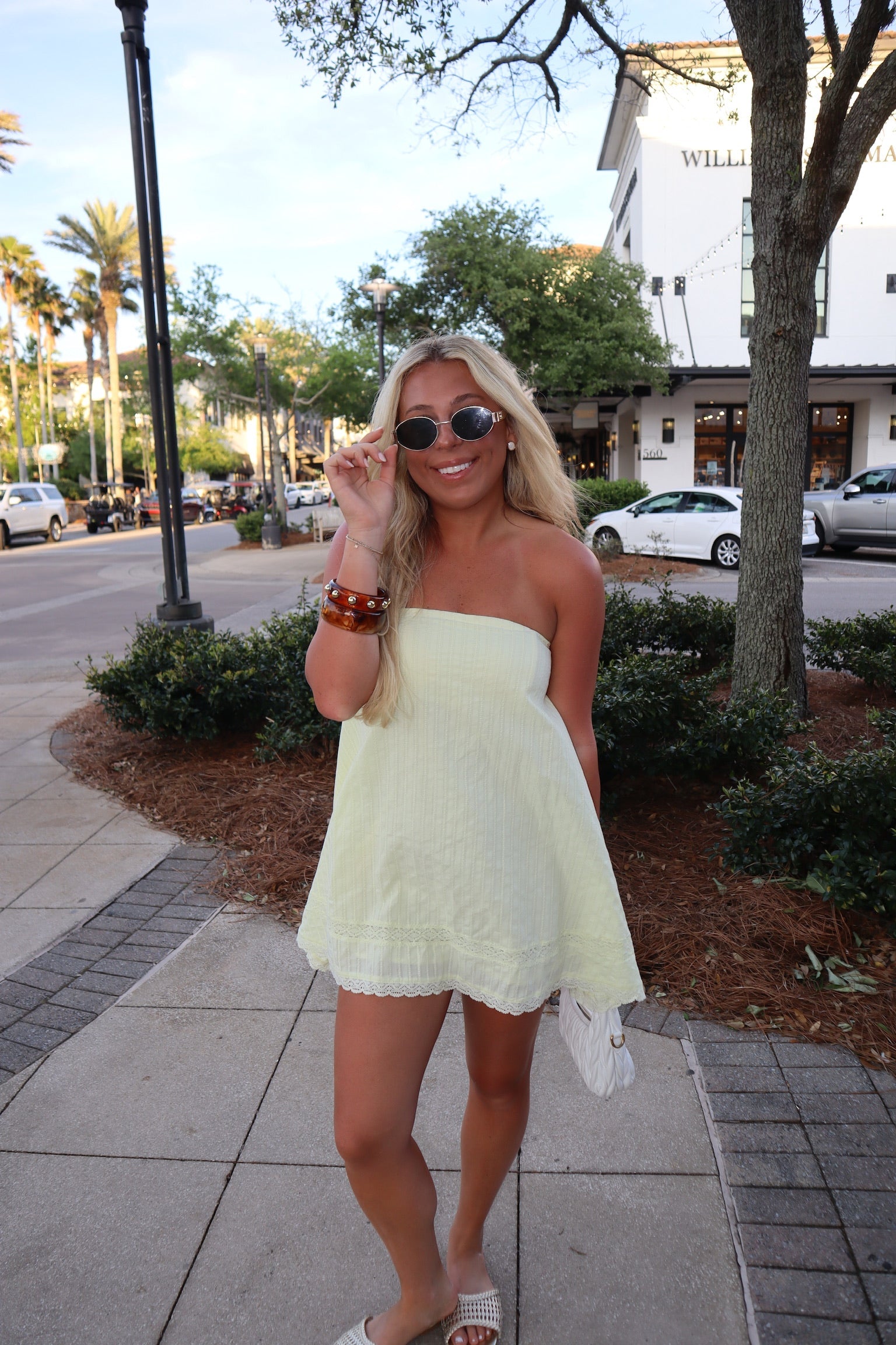 Valentina Mini Dress in Soft Linen Light Yellow 4