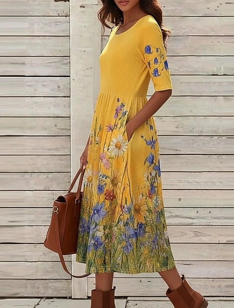 Lilou Floral A-Line Maxi Dress Floral 2
