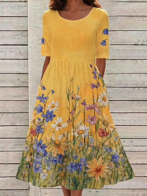 Lilou Floral A-Line Maxi Dress Floral 1