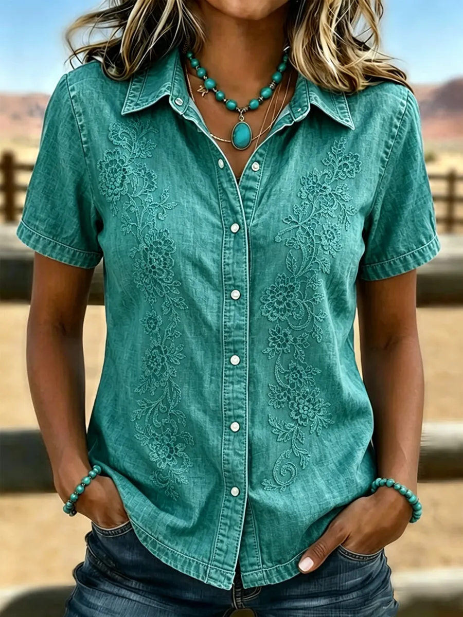 Margot Floral Button-Up Shirt Floral 1