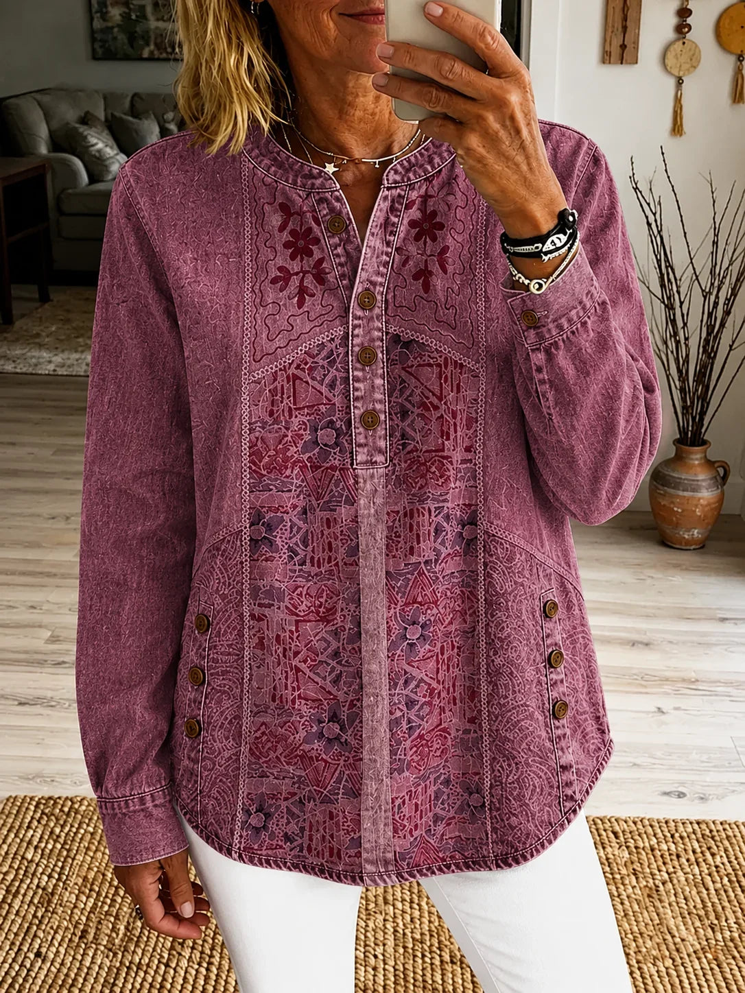 Margot Printed Cotton Shirt Dress Orange 3