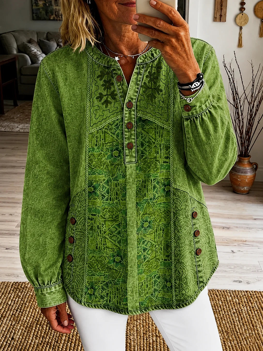 Margot Printed Cotton Shirt Dress Purple 6