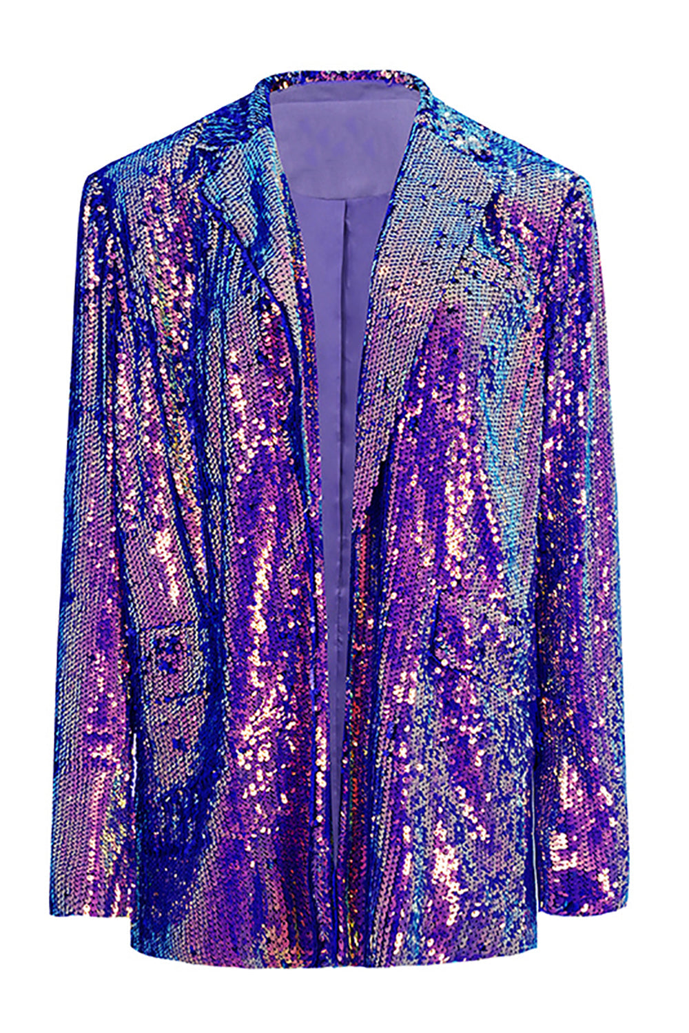 Violet Sequin Longline Blazer Dress Purple 7