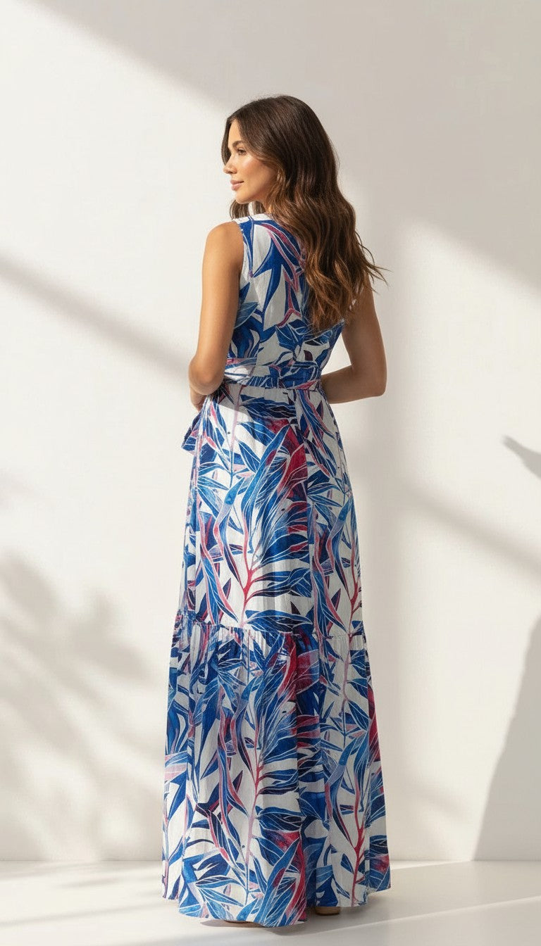 Sadora Silk Maxi Dress Magenta 7