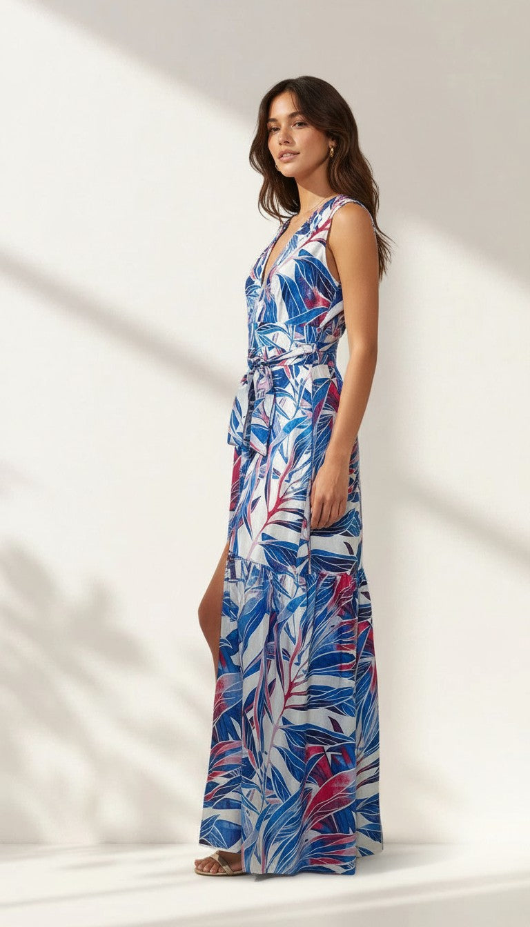 Sadora Silk Maxi Dress Magenta 8