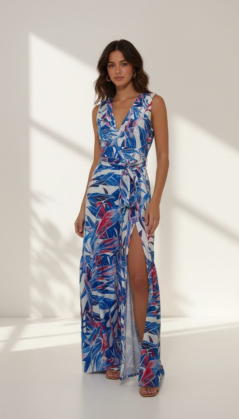 Sadora Silk Maxi Dress Magenta 9