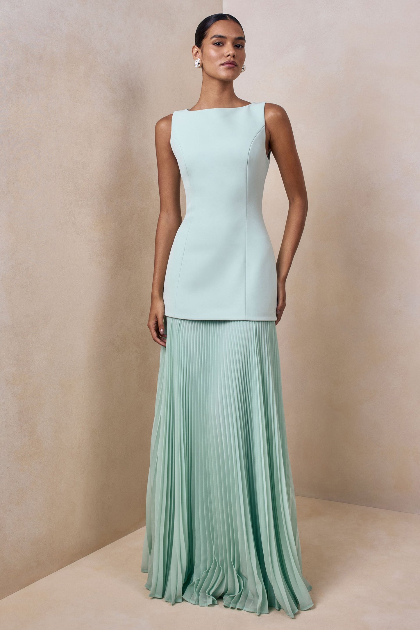 Hadley Sage Boat-Neck Maxi Dress Waist 4