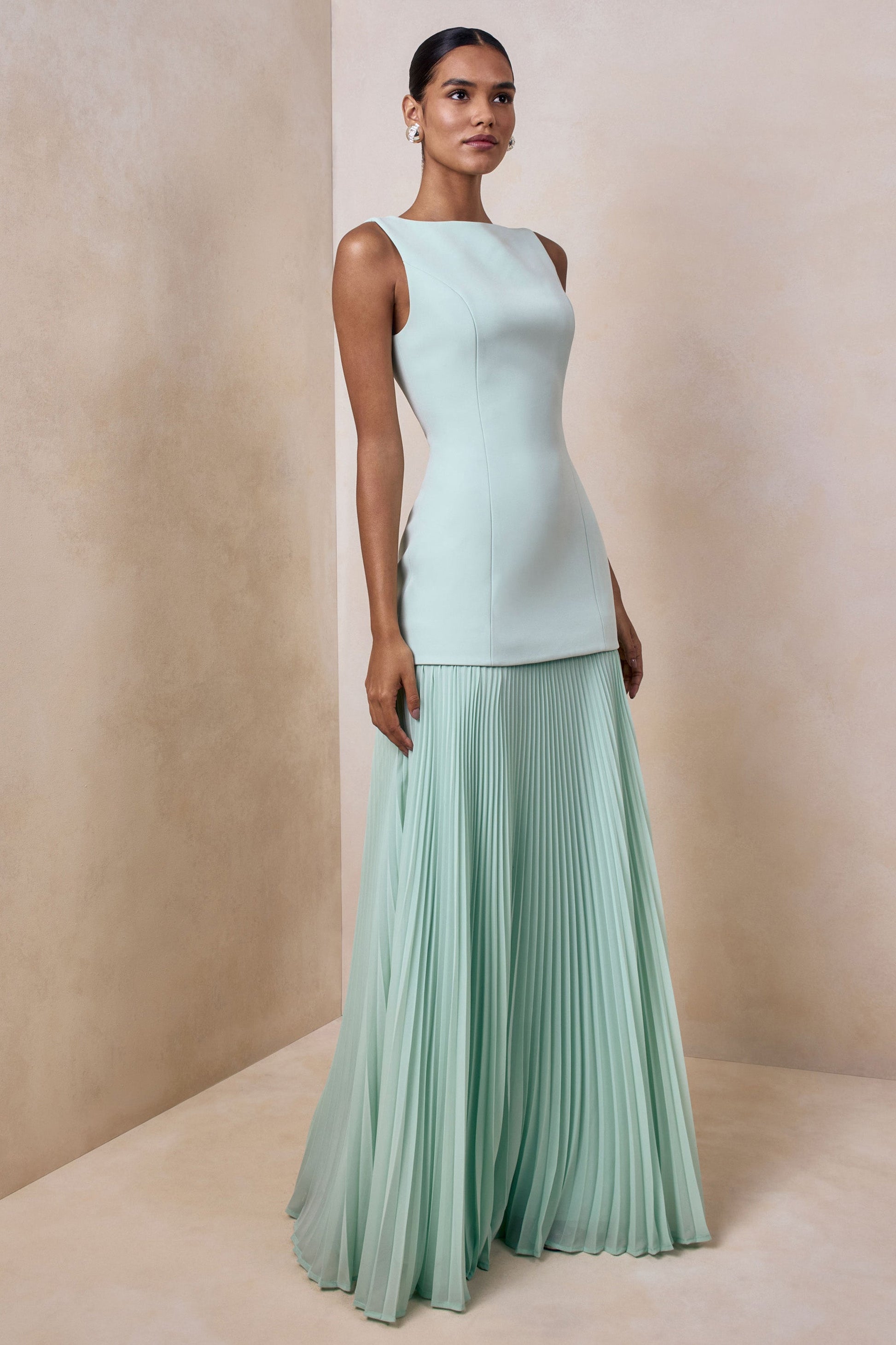 Hadley Sage Boat-Neck Maxi Dress Waist 5
