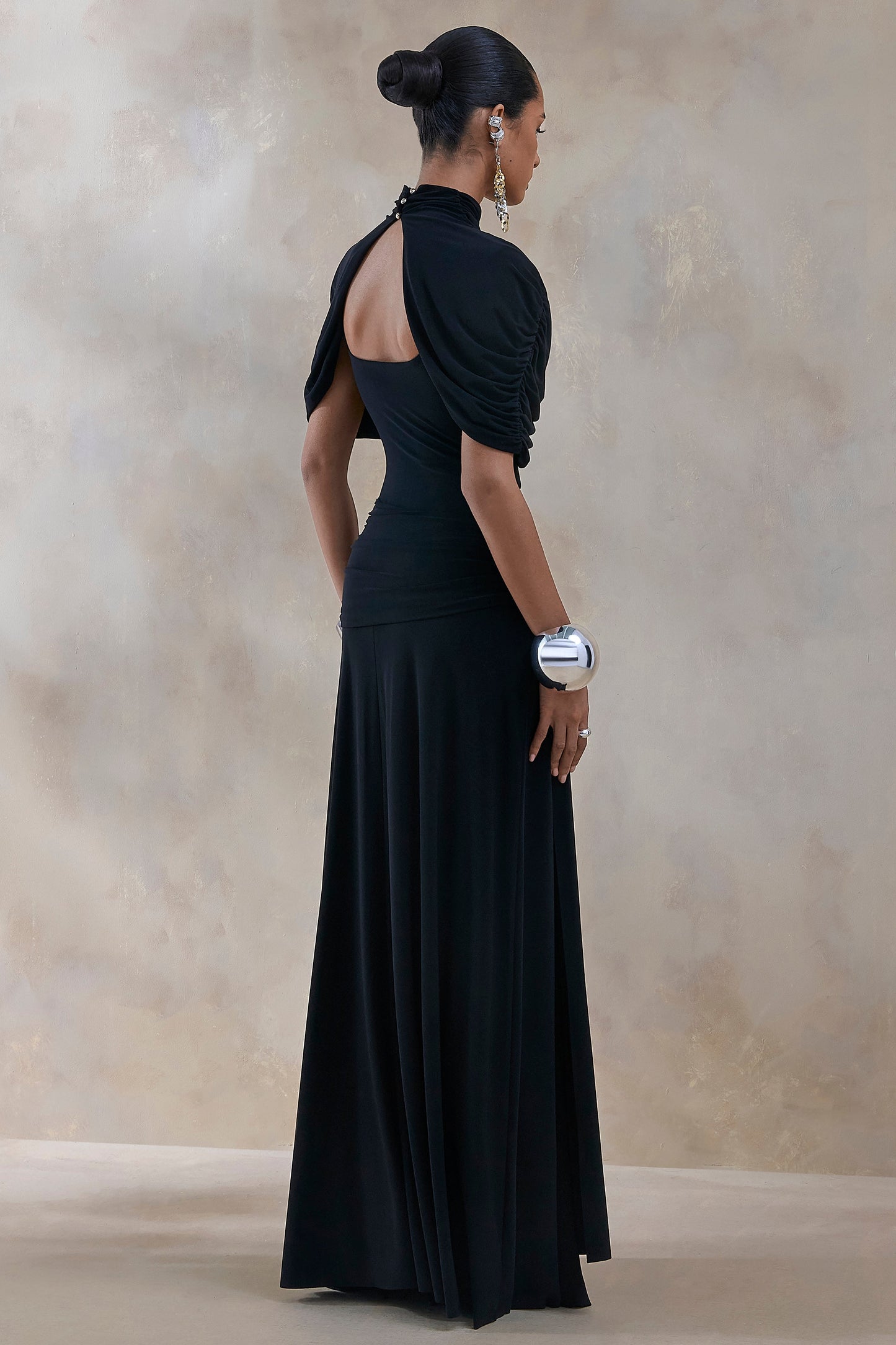 Evelisse Cape Maxi Dress Cape Sleeves 2