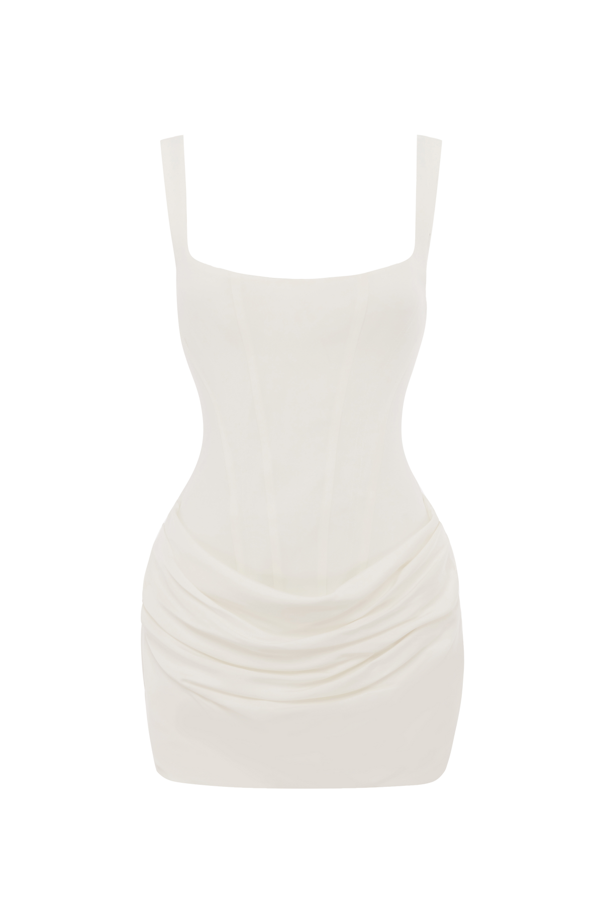 Cornelia Satin Mini Dress Ivory 6