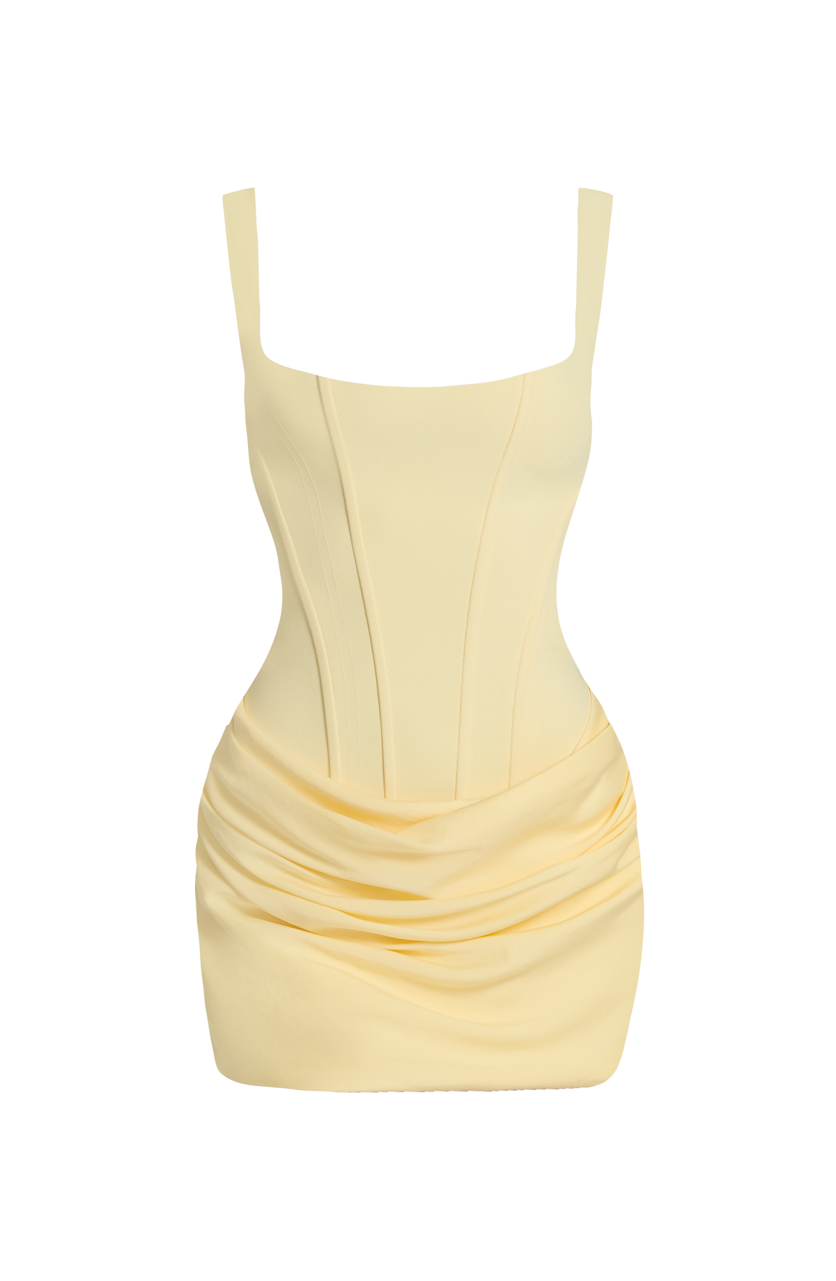 Cornelia Satin Mini Dress Lemon 6