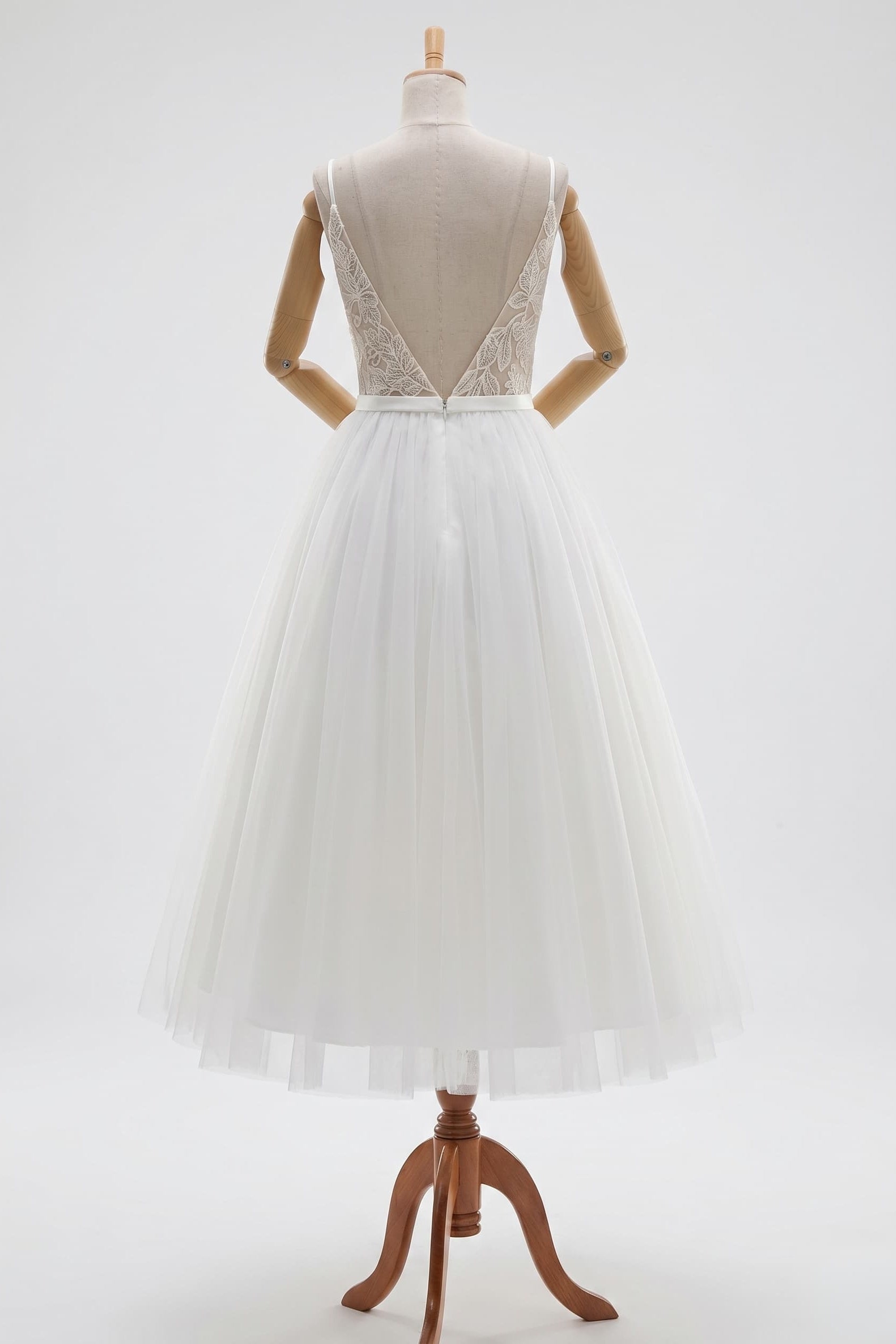 Celeste Lace Tulle A-Line Dress As Picture:Ivory/Nude 10