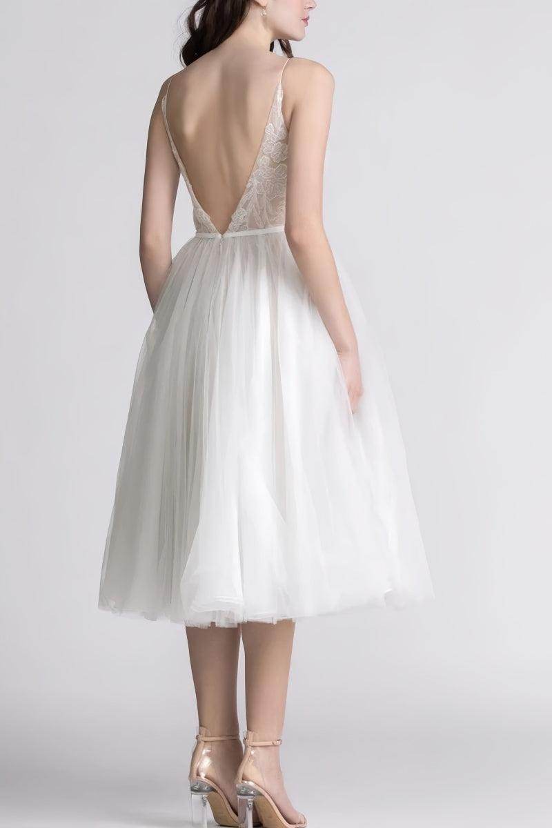 Celeste Lace Tulle A-Line Dress Ivory 4