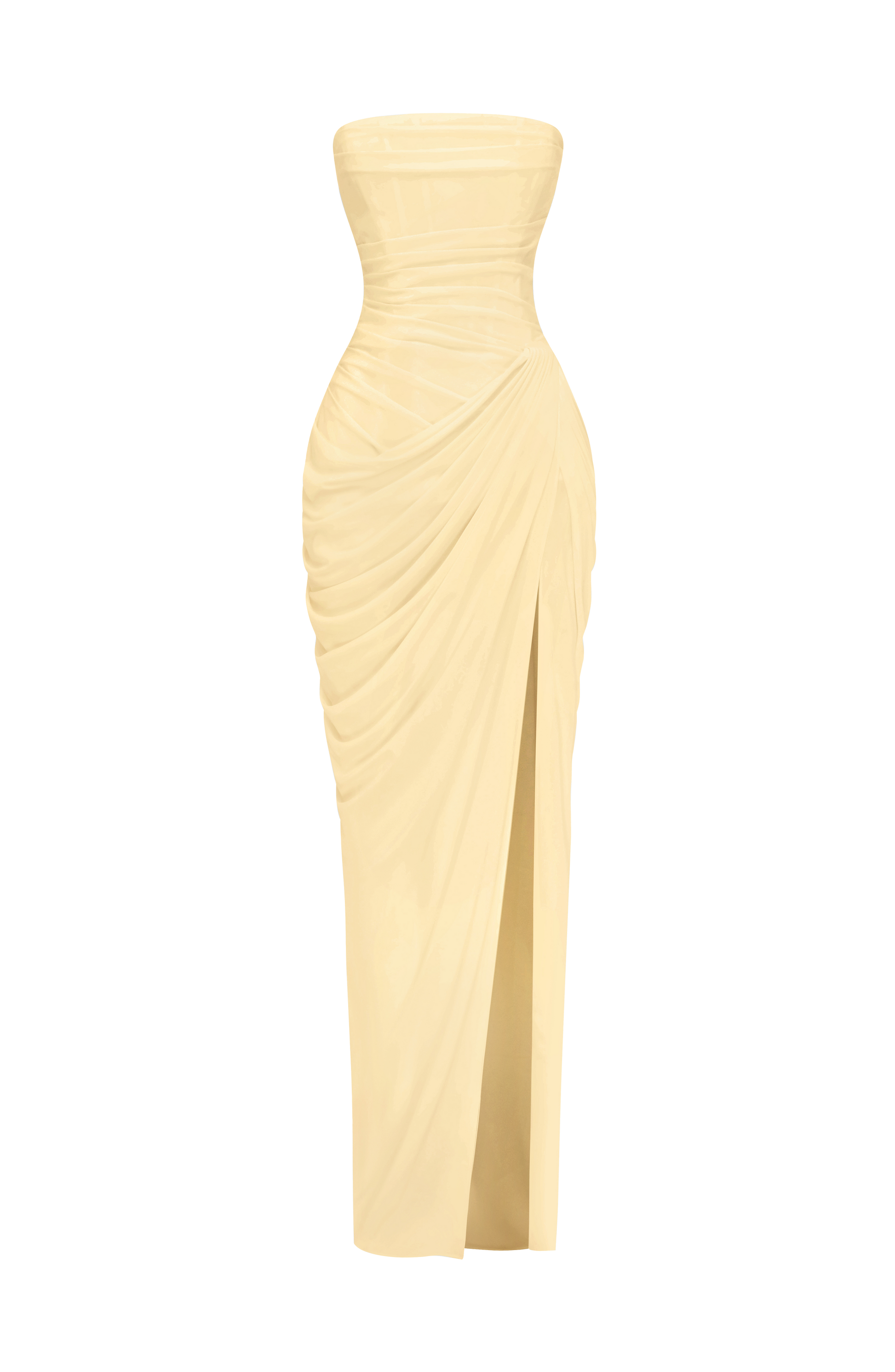 Cyra Linen Maxi Dress in Navy Lemon 7