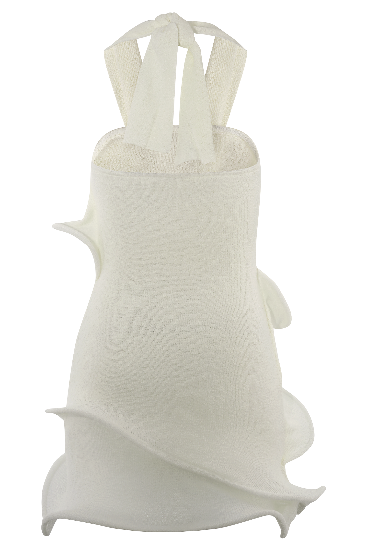 Caprice Halter Knit Mini Dress White 8