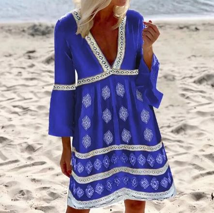 Rosalie Linen Flutter Sleeve Dress Multi 1