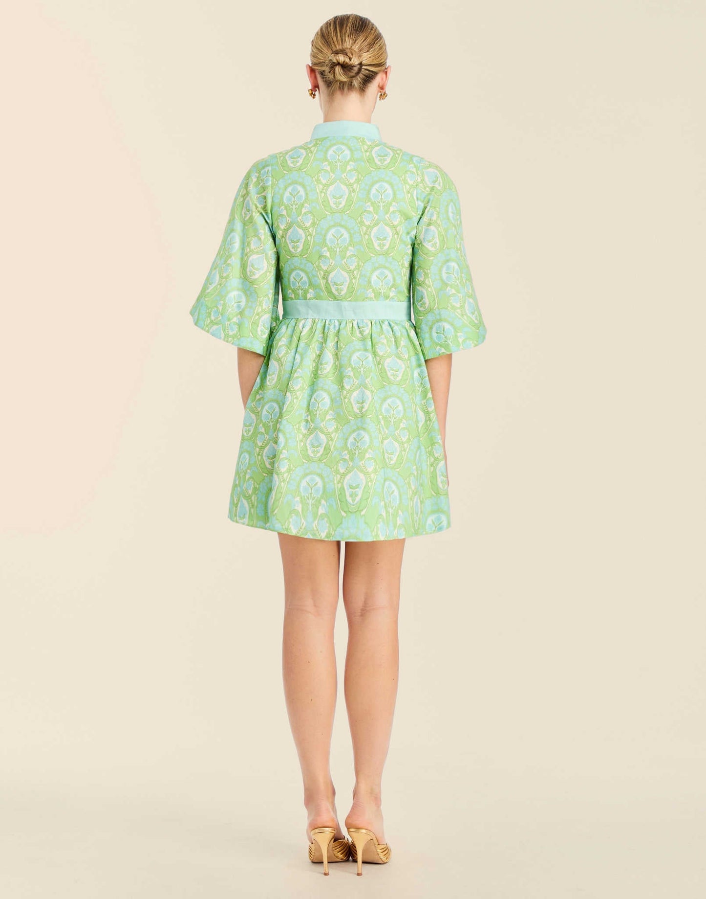Carmen Trellis Mini Dress Trellis Verte 4
