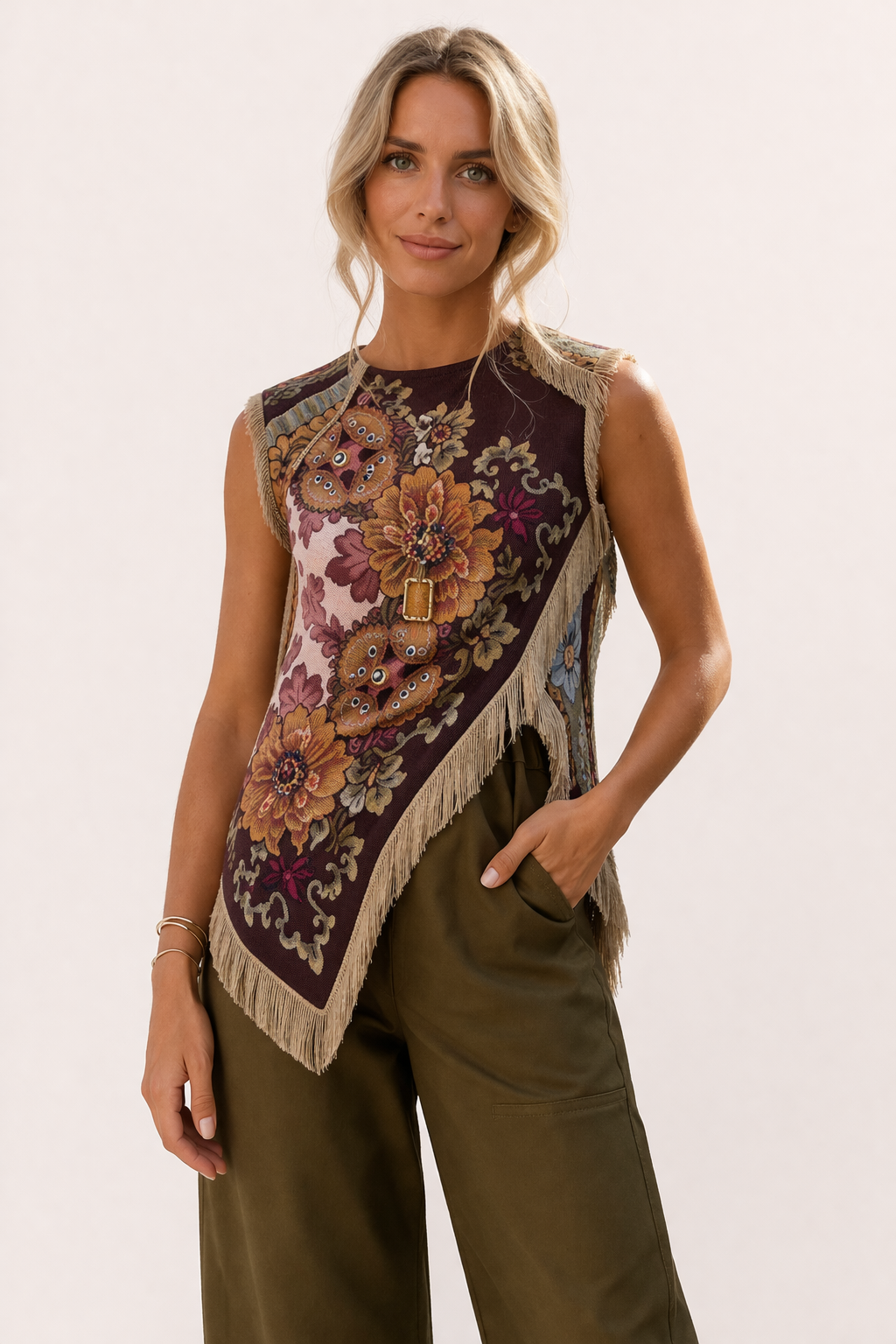 Frieda Fringe Top Coffee 1