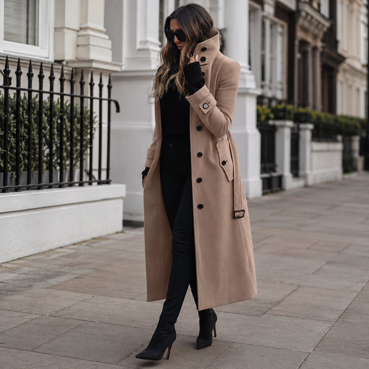 Margot Tailored Trench Coat Dark Grey 1