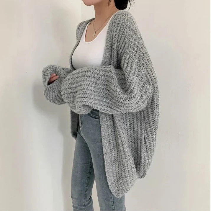 Yara Chunky Knit Cardigan Gray 4