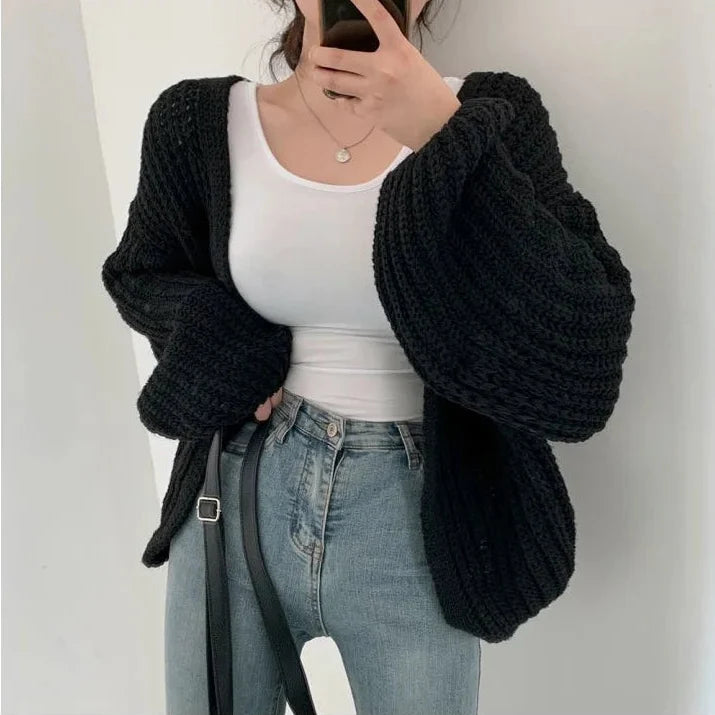 Yara Chunky Knit Cardigan Gray 5