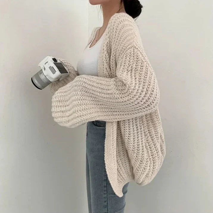 Yara Chunky Knit Cardigan Black 8