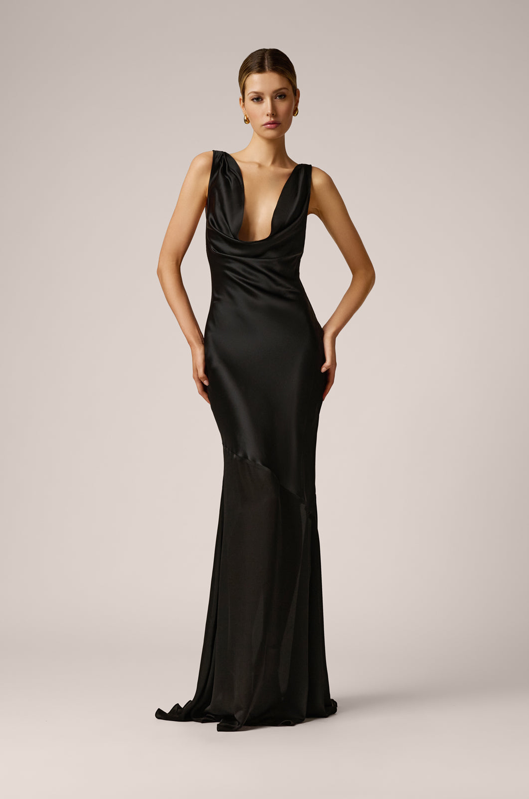 Celeste Cowl Neck Dress BLACK 1