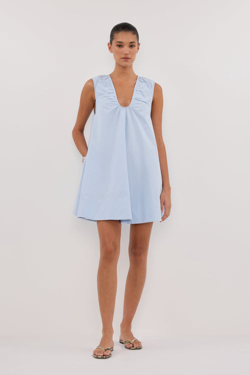 Gabby Cornflower Cotton Mini Dress CORNFLOWER 1