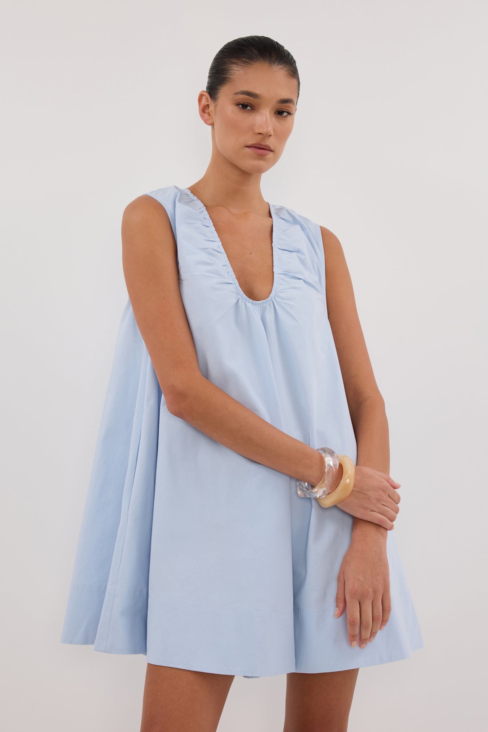Gabby Cornflower Cotton Mini Dress CORNFLOWER 2