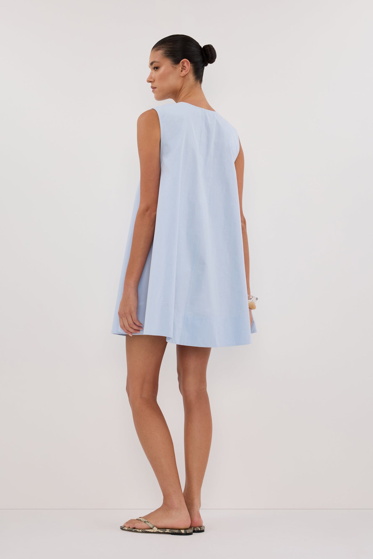 Gabby Cornflower Cotton Mini Dress CORNFLOWER 4