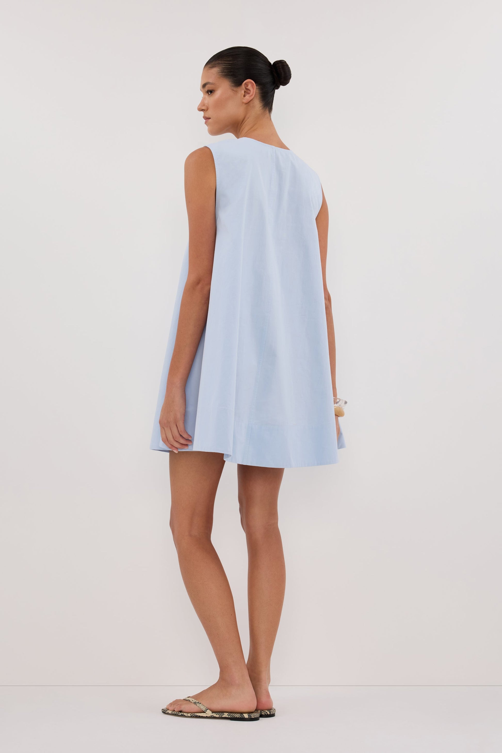 Gabby Cornflower Cotton Mini Dress CORNFLOWER 4