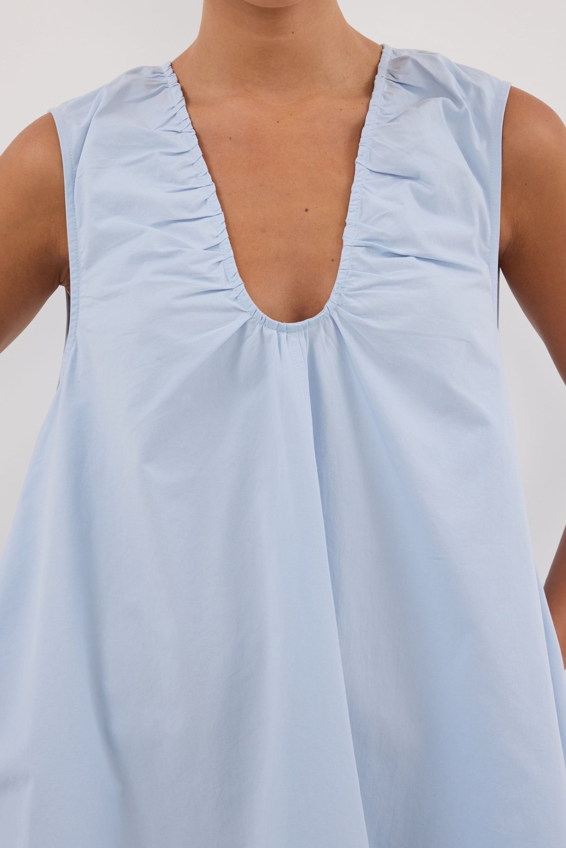 Gabby Cornflower Cotton Mini Dress CORNFLOWER 5