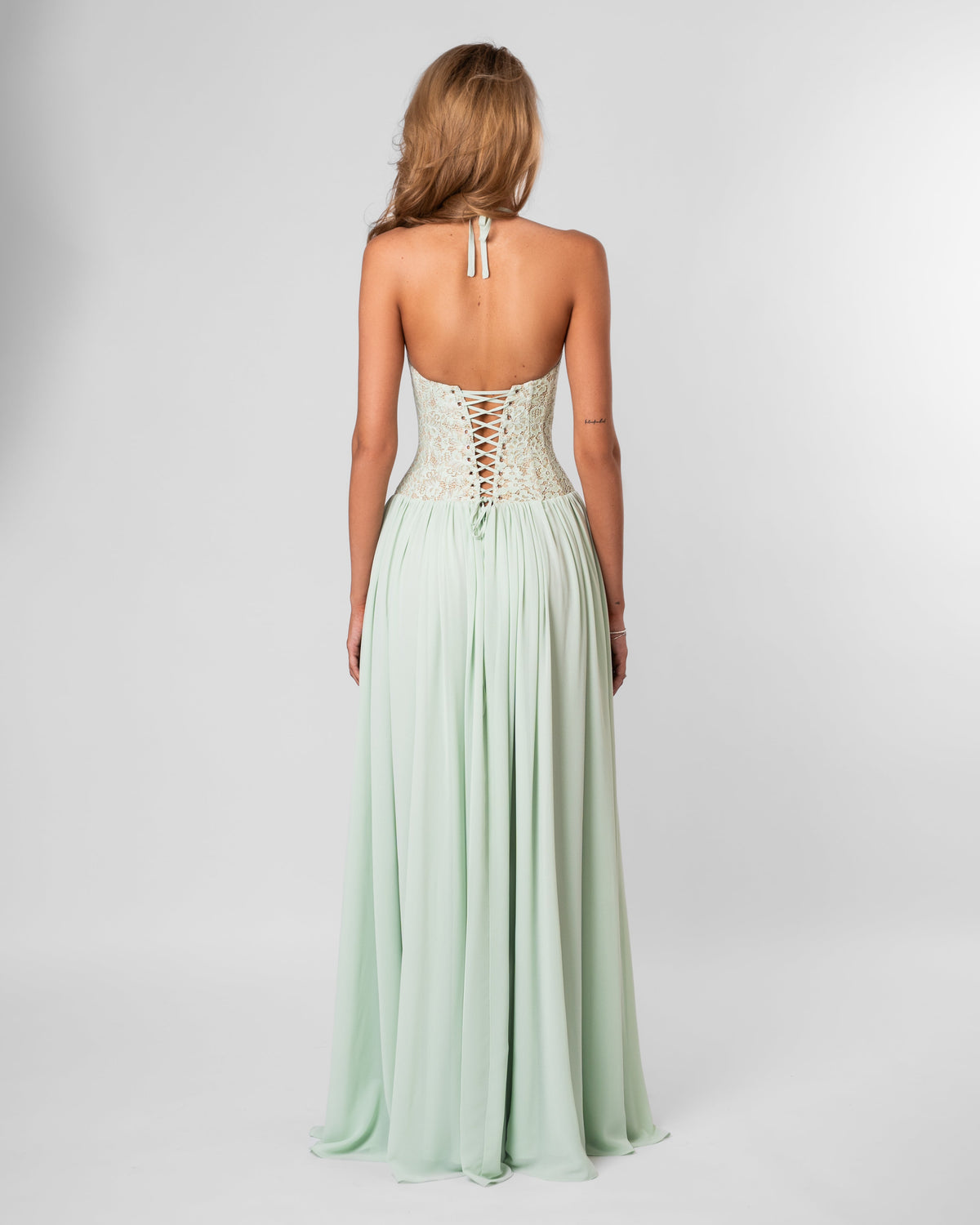 Faye Corset Lace Maxi Dress Mint 6